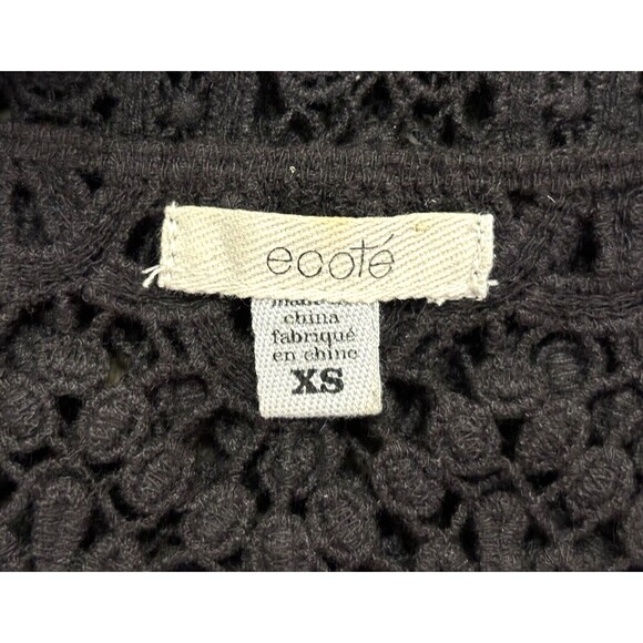 Ecote Urban Outfitters Women's Black Tank Top Cami Crochet Lace Studded Boho XS - Picture 8 of 9